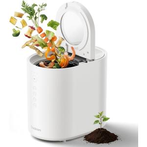 OK-255 Electric Composter for Kitchen, 5.5L Large Smart Countertop Compost Bin, Odorless, Quiet, Easy Clean, Turn Food Waste into Fertilizer, 2026 New Indoor Food Waste Compost Machine, White