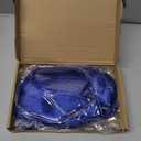 PLULON Blue Neon Wigs for Women with Heart Sunglasses, Colorful Long Curly Wigs Synthetic Colored Funny Cosplay Hairpieces for Daily Bachelorette Halloween Costume Party Decorations, Blue