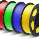 ANYCUBIC PLA Plus (PLA+), RFID 3D Printer Filament 1.75mm Bundle, High Toughness, Dimensional Accuracy +/- 0.02mm, 4 Pack 1KG Spool Reusable Red, Green, Blue, Yellow