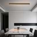 Black ceiling light LED, modern and simple, long strip ceiling surface installation, suitable for living room, bedroom, corridor and kitchen, remote control to switch color and brightness, 31.4 inches