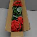 Artificial Geraniums Fake Flowers for Outdoors Decoration, 6 Bundles Silk Geraniums Red Flower UV Resistant Look Real Faux Plants for Front Door Garden Porch Planter Patio Balcony Yard Indoor Home