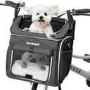 Dog Bike Basket Carrier, Expandable Foldable Soft-Sided Dog Carrier, 2 Open Doors, 5 Reflective Tapes, Pet Travel Bag,Dog Backpack Carrier Safe and Easy for Small Medium Cats and Dogs(Black)