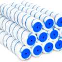 Leumoi 12 Pcs 14 Inch 3/8" Nap Paint Roller Covers Bulk Microfiber Refill Roller Cover with End Caps Painter Lint Free Paint Kit Home Repair Tools for Most Types of Surfaces