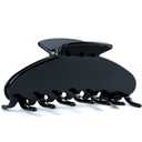 MAORULU Cute Claw Clip for Women  4'' Large Acetate Hair Clips for Thick Thin Curly Long Hair, Durable Hair Clamps Non-slip Jaw Clip, Strong Hold, Stylish French Design (Solid Black)