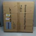 2ft x 2ft Drop Ceiling TilesSmooth White PVC Ceiling Panel 24 x 24in. Waterproof, Washable and Fire-Rated - Reusable - High-Grade PVC to Prevent Breakage-Package of 12 Tiles