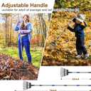 Garden Rake -Small Leaves Rakes for Gardening - 11 Metal Tines 8.5" Wide - 78" Long Handle Leaf Rakes for Lawns Heavy Duty for Yard Lawn Shrub Garden Beds