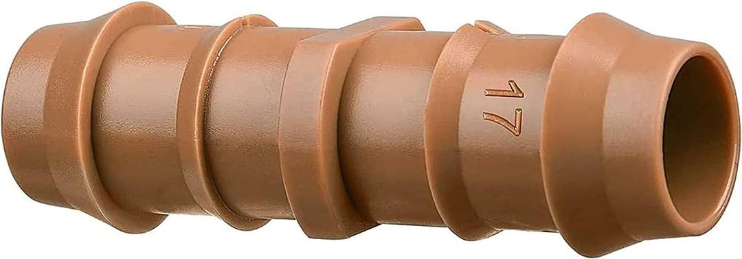 20-Pack Drip Irrigation Barbed Coupling Fittings, Fits of 1/2, 17mm .600 ID Drip Tubing