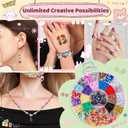 DreGlam TS Bracelet Making Kit with 12 Colors Mixed Color Seed Beads, Clay Beads, Letter, Smile, Heart & Number Beads, Charms for Jewelry Making Crafts Gifts