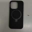 TORRAS Liquid Silicone for iPhone 16 Pro Case with 360 Spin Magnetic Ring Stand with Camera Control, Fit for MagSafe, OStand Q3 Silicone NonSlip Protective Case for iPhone 16 Pro, Obsidian Black