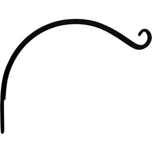 Bird Feeder Hook - Heavy Duty Black 12 Inch Curved Hanger - Post or Wall Hooks for Hanging Plants, Feeders and Wind Chimes
