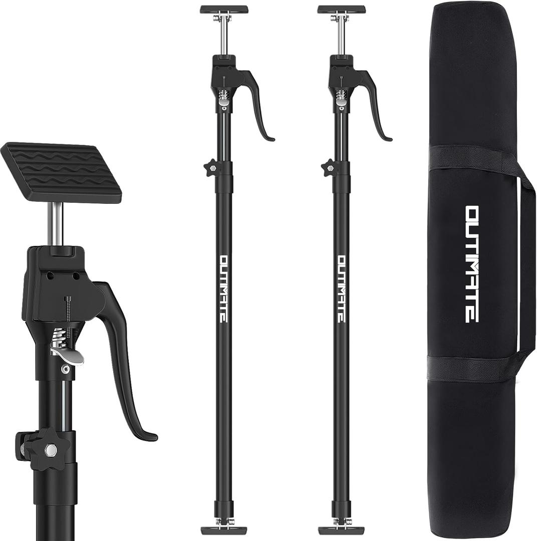 Third Hand Support Pole Heavy Duty, Cabinet Jacks for Installing Cabinets with 154 LBS Capacity and Expand from 49-1/5 to 114-1/5 in, 2-PC