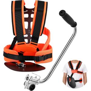 Trimmer Shoulder Strap Padded Universal Adjustable, String Trimmer Harness, Nylon Double Shoulder, Ergonomic Handle Grip for Weed Trimmers, Extension for Lawn Care, Landscaping