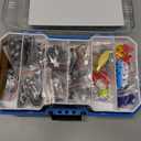 PLUSINNO Fishing Tackle Box with Tackle Included, 373PCS Fishing Lures Kit with Removable Tray, Fishing Gear with Pliers, Weights, Hooks, Accessories, Fishing Tackle Lure Kit Gifts for Men Bass Trout