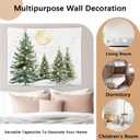 NATSUNO Christmas Tree Tapestry, Winter Forest Wall Tapestry for Bedroom, Festive Snowy Gold Xmas Tree Tapestries Wall Hanging for Home Bedroom Living Room Decor, 50x60 Inches (Christmas tree under the moon)