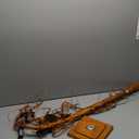 Hairui Lighted Black Maple Garland with Timer 48 LED Orange and Warm White Fairy Lights, Halloween Garland with Lights 6FT Battery Operated with 10 Functions for Fireplace Table Halloween Decoration