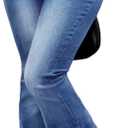 Womens Plus Size Boot Cut Jeans for Women Embroidered Jeans Flare Jean High Waist Stretchy Bell Bottom Denim Pants (Blue, XXL)