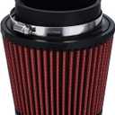 [Replacement] 4 INCH 100MM Universal Car Air Filter Mushroom Head Intake Air Filter Mushroom Head Air Filter (Rosa)