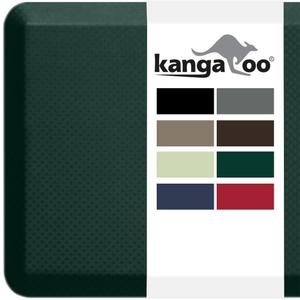 KANGAROO Thick Ergonomic Anti Fatigue Mats for Kitchen Floor, 39x20, Cushioned Standing Office Desk Mat, Waterproof Scratch Resistant Topside, Supportive All Day Comfort Padded Foam Rugs, Hunter Green