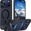 Temdan Designed for iPhone 17 Pro Max Case, [Built-in Invisible Kickstand][Compatible with MagSafe][Military Grade Shockproof] Slim Translucent Matte Phone Case for iPhone 17 Pro Max 6.9 inch (Black)