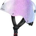 Odoland Kids Bike Helmet for Boys & Girls Age 2-10, Toddler Bicycle Helmet Adjustable Fits 48-55cm, Safety Multi-Sport Helmet Design for Children Cycling, Skating, Scooter, Outdoor Sports (A1-Sparkly Rainbow Gradient)