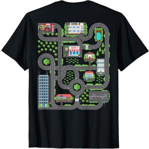 Kid Play Cars On Dad Back Race Track Mat Fathers Day T-Shirt M