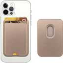 Magnetic Wallet Compatible with MagSafe for iPhone 16 15 14 13 12 Pro Max Plus Model, Mag 3 Safe Card Holder Stick on for Apple Cell Phone, RoseG