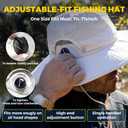 2-in-1 Sun Hats with Removable Top Breathable Mesh Fishing Hat for Men Women, Waterproof Rain Hat