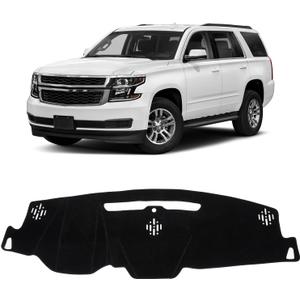 KUST Black Dash Cover for 2015-2020 Chevrolet Chevy Tahoe/Suburban/GMC Yukon (Without HUD) Polyester Dashboard Cover Non-Slip Interior Accessories for Tahoe