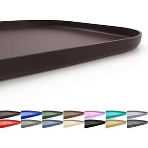 Silicone Pet Feeding Mat with Raised Edge for Food and Water, Dog Bowl Mats, Cat Bowls Placemat with High Lip for Floor Waterproof, Rubber Tray for Cats and Dogs 24 x 16 x0.8 Dark Brown