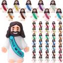 Bememo 50 Pcs Mini Jesus Figures Jesus Loves You Christ Toys Little Christ Figures to Hide and Seek Sunday School Religious Party Favors Gift(Multicolor)