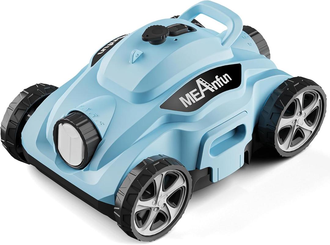 All New Pool Vacuum for Above Ground Pool, MAX Last 110 Mins & Clean 1076 Sq. Ft Robotic Pool Cleaner for Inground Pool Robot - 5800mah Automatic Parking Pools Cleaning Tools Blue