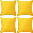 4-Pack 100% Cotton Comfortable Solid Decorative Throw Pillow Case,Thmyo Square Cushion Cover Pillowcase Sublimation Blank Pillow Covers DIY Throw Pillowcase for Couch Sofa(18x18 inch/ 45x45cm,Yellow)
