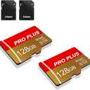 2 Pack TF Card 128GB with Adapter, High Speed Memory Card, UHSI C10 A1 Memory TF Card for Tablet/Mobile Phone/Camera/Car Audio/Game Console (TF162 Red Gold 128GB)