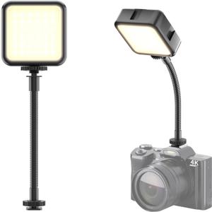2 x On-Camera Video Light with Extension Arm, Portable Rechargeable LED | With Extension Arm, Bright & Portable, Rechargeable | Compatible with DSLR, GoPro, Phone, Sony, Canon, Nikon & Panasonic