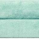 Amazon Basics 100% Cotton Quick-Dry Lightweight Moisture Absorbing Bath Towel, 2-Pack, Seafoam Green, 54" x 30"
