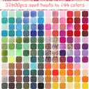 EuTengHao 57600pcs 2mm Glass Seed Beads Small Craft Beads for DIY Bracelet Necklaces Crafting Jewelry Making Supplies with Beading Needles Elastic Strings (144 Colors, 400Pcs Per Color)