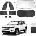 TINGLU Window Shades for Jeep Compass 2017-2024 Accessorie Car Side Full Windows Rear Triangular Windshield Sun Shade Sun UV Rays & Privacy Protection for Camping,Napping,and Relaxing 8PCS