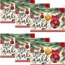 Artoid Mode Xmas Red Balls Christmas Placemats Set of 2, 12x18 Inch Seasonal Winter Joy to The World Table Mats for Party Kitchen Dining Decoration