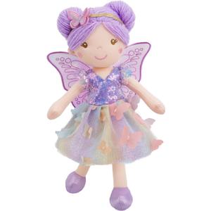 June Garden 15" Celestia The Rainbow Whisper Fairy Doll Soft Plush Fairy Toy with Multicolor Butterfly Skirt Enchanted Garden Collection