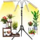 Secefeao Grow Lights for Indoor Plants Full Spectrum, LED Plant Light with Stand, Adjustable Height, 4/8/12H Timer, 10 Dimmable Levels & 3 Lighting Modes (420 LEDs Stand)