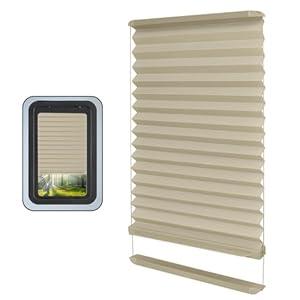 RV Door Thin Pleated Shade Replacement for Lippert Thin Shade Ready Entry Door, 12'' x 21'' RV Door Window Shade for RV Campers Travel Trailers to Protect RV Interior Privacy Block Sun Heat
