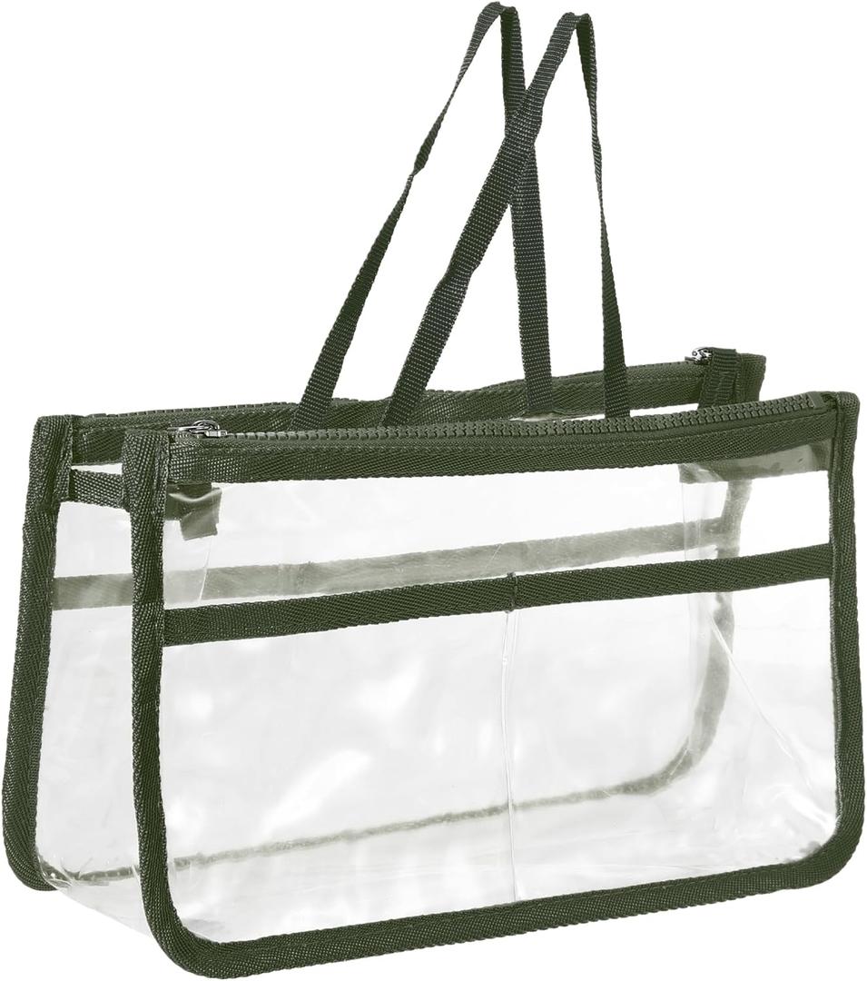 Clear Toiletry Bag, Waterproof Transparent Tote Bag, Clear Makeup Bags for Women, EVA Zipper Makeup Pouch, Clear Portable Toiletry Bags for Man Green