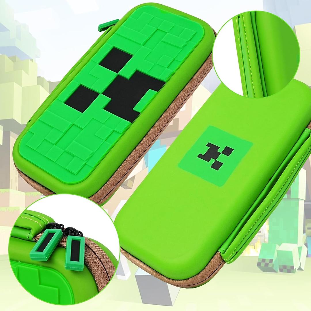 TIKOdirect Carrying Case Accessories for Switch,Portable Travel Case with Soft Protective Cover, Screen Protectors and Thumb Grip caps, Green (Switch, Green)