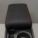Car Armrest Box for Mazda CX-3 2015 2017 2018 Auto Accessories Center Console Leather Arm Rest Double-Layer Storage Space with Cup Holder (Black with Red Thread)