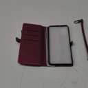 Defencase for Galaxy S25 Ultra Case Wallet with RFID Blocking Card Holder for Women Men, PU Leather Magnetic Snap Flip Wrist Strap Zipper Wallet Phone Cases for Samsung Galaxy S25 Ultra 6.9", Wine Red