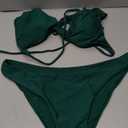 ZAFUL Women's Tie Back Padded High Cut Bralette Bikini Set Two Piece Swimsuit L