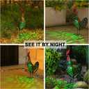 Solar Rooster Statue Light Outdoor, 18" Metal Yard Art Rooster Figurines(Retro Rooster).