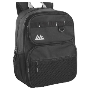 Summit Ridge Travel Backpack for Men and Women, Spacious Work Daypack with Water Bottle Pockets (Black)