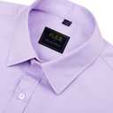 J.VER Men's Dress Shirts Solid Long Sleeve Stretch Wrinkle-Free Formal Shirt Business Casual Button Down Shirts (Purple, L)