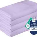 Royale Linens 2 Pack Bulk Flat Sheet Set - Top Sheets - Soft 1800 Microfiber - Wrinkle & Stain Resistant - for Hotel, Massage Table, Hospital, Dorm - Queen Flat Sheet Sold Separately (Queen, Lavender)